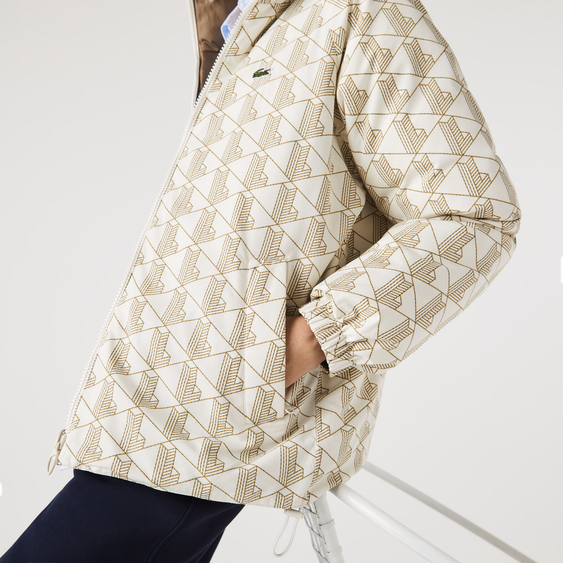unisex lacoste water repellent reversible jacket