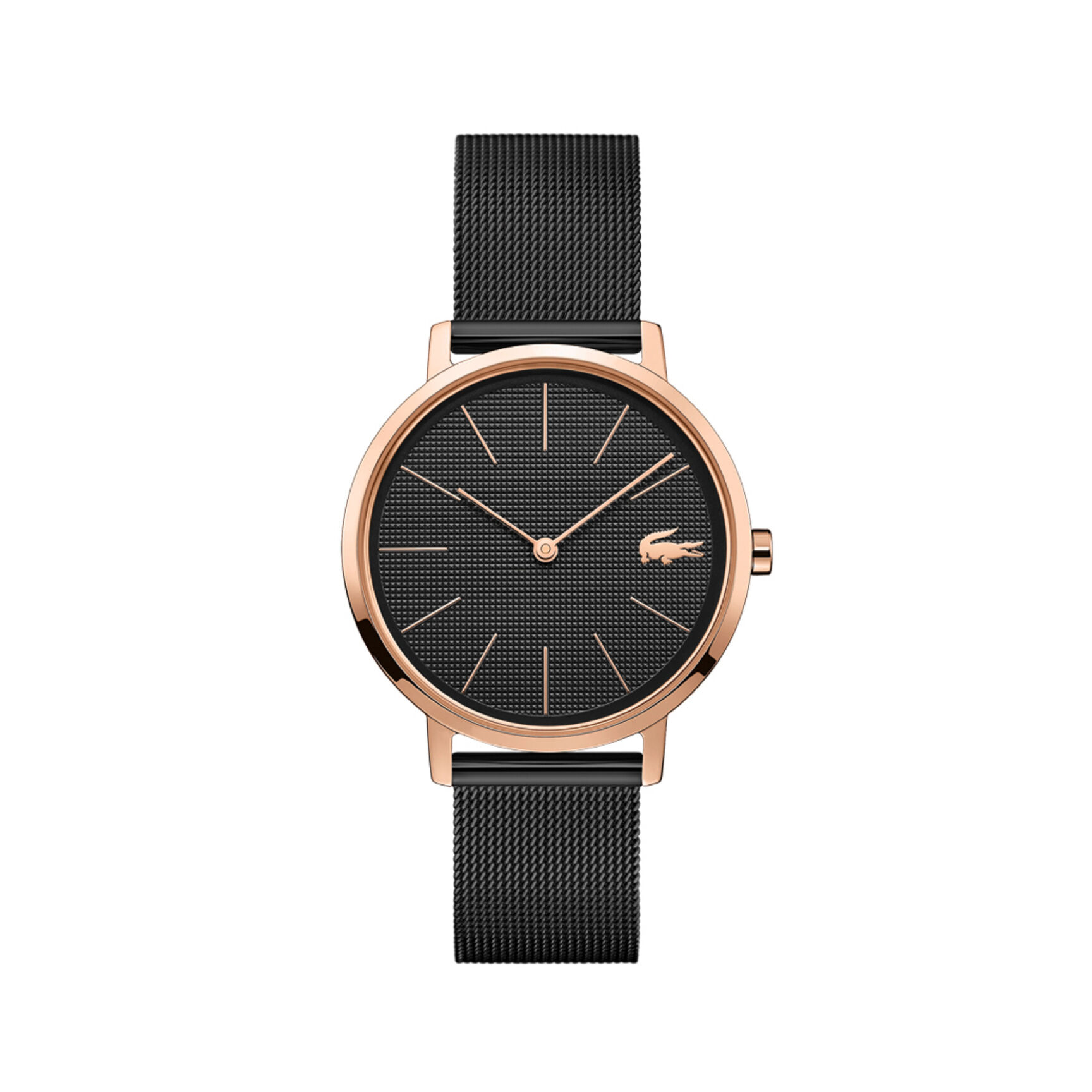 ساعة لاكوست بمينا أسود للنساء مجموعة Lacoste Moon