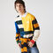 men s lacoste live loose fit colourblock cotton rugby style polo shirt