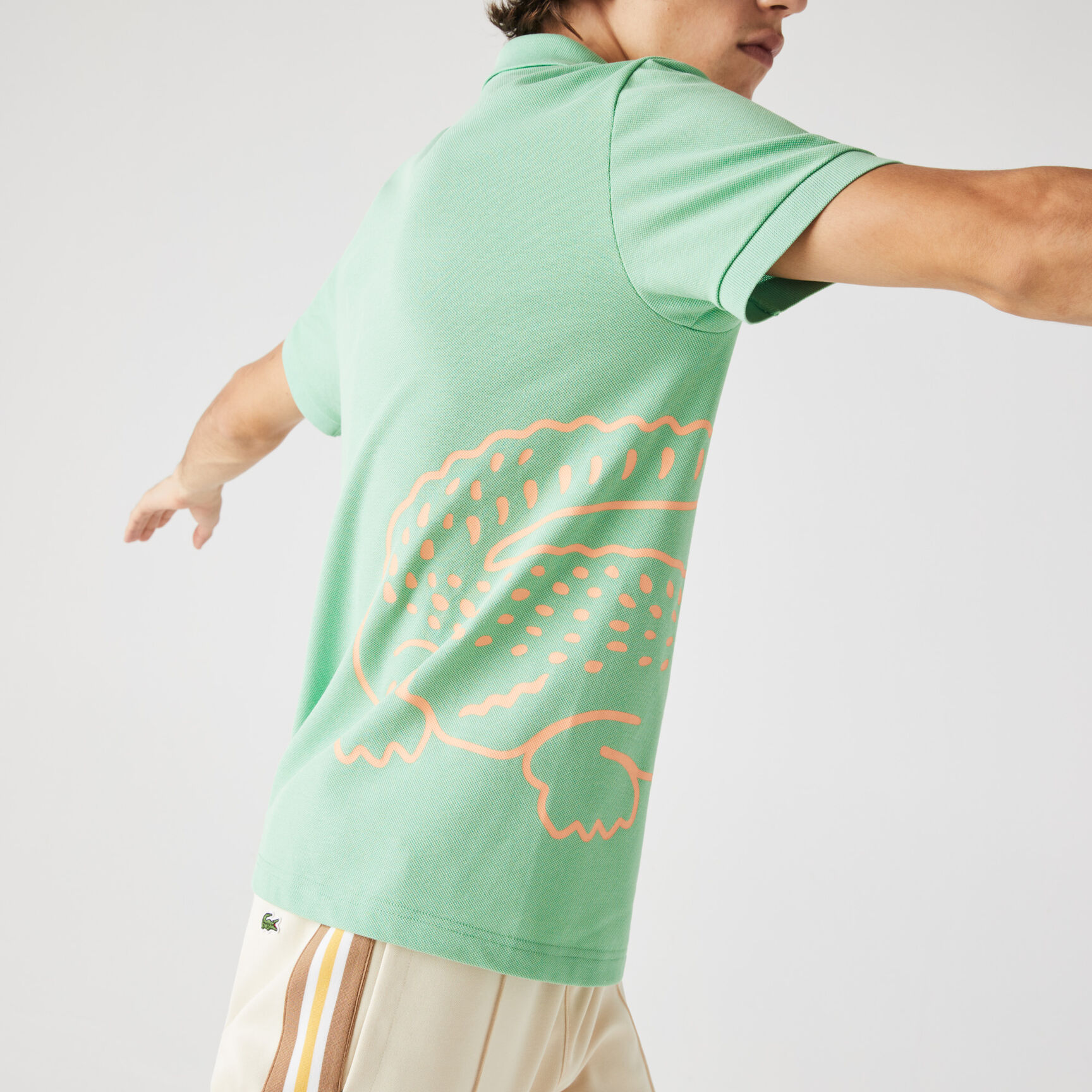 Men&rsquo;s Lacoste Regular Fit Crocodile Print Cotton Piqu&eacute; Polo