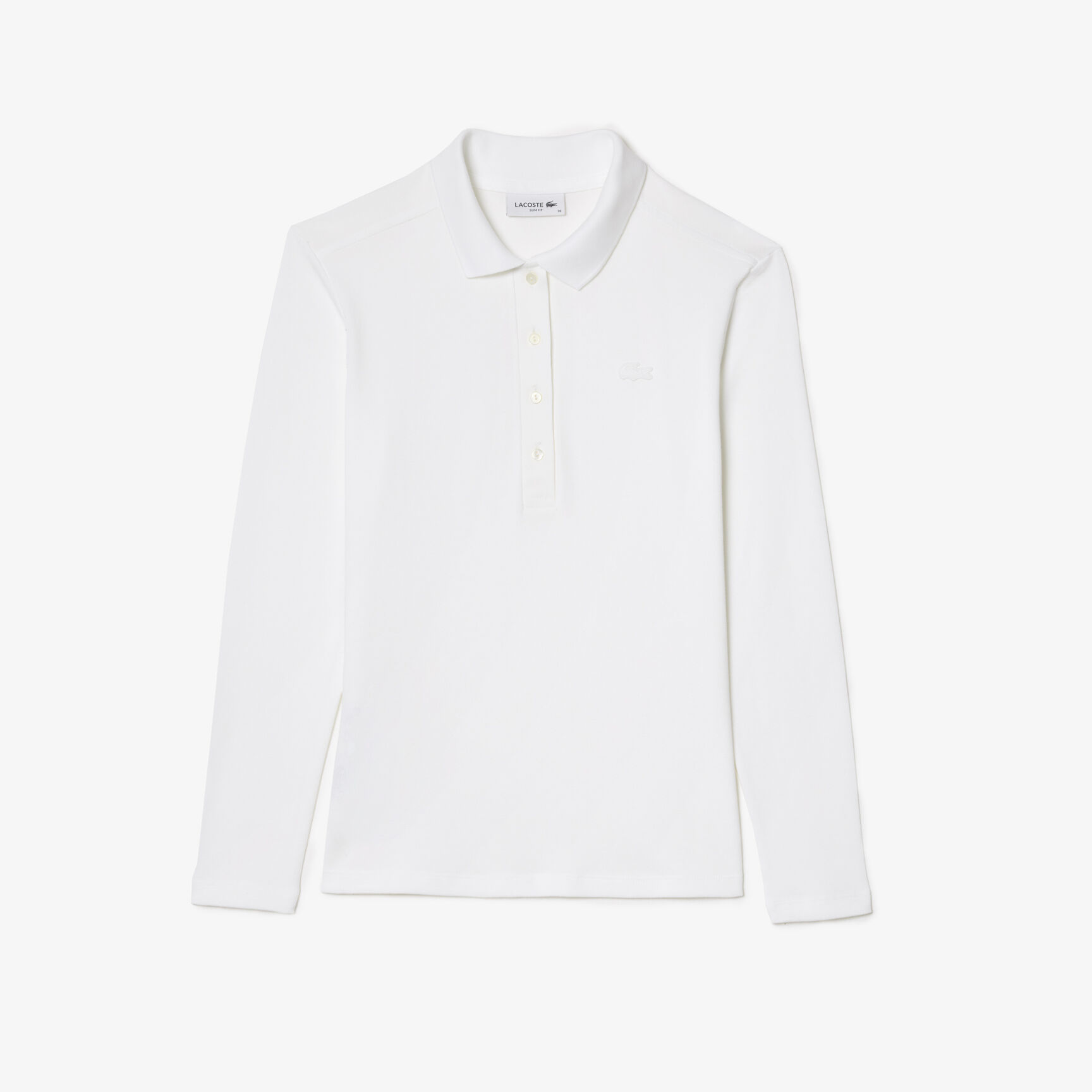 ثوب سباحة لاكوست قطعة واحدة من البولي أميد المعاد تدويره للنساء Women's Slim fit Stretch Pique Lacoste Polo Shirt - PF5464-00-001