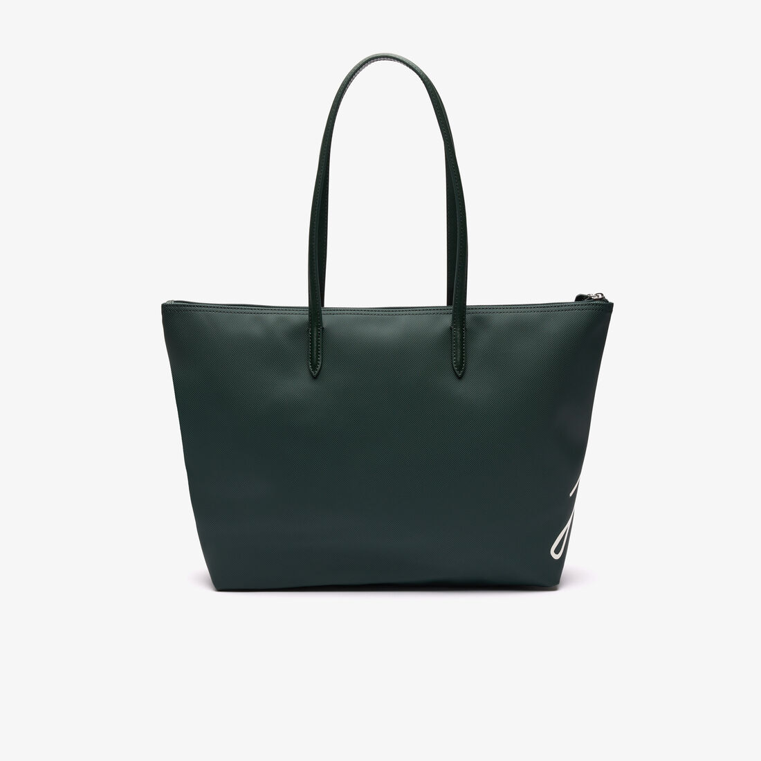 حقيبة توت كبيرة L.12.12 من الكانفا بالطبعة المميزة لأسم الماركة L.12.12 Signature Print Canvas Large Tote Bag - NF4473SJ-L67
