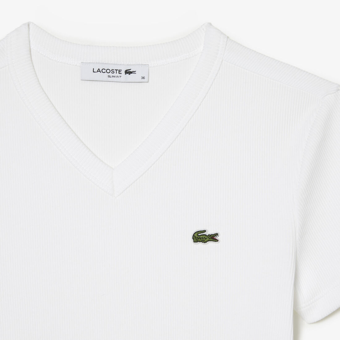 Women's Lacoste Slim Fit Organic Cotton V-neck T-shirt Women's Lacoste Slim Fit Organic Cotton V-neck T-shirt