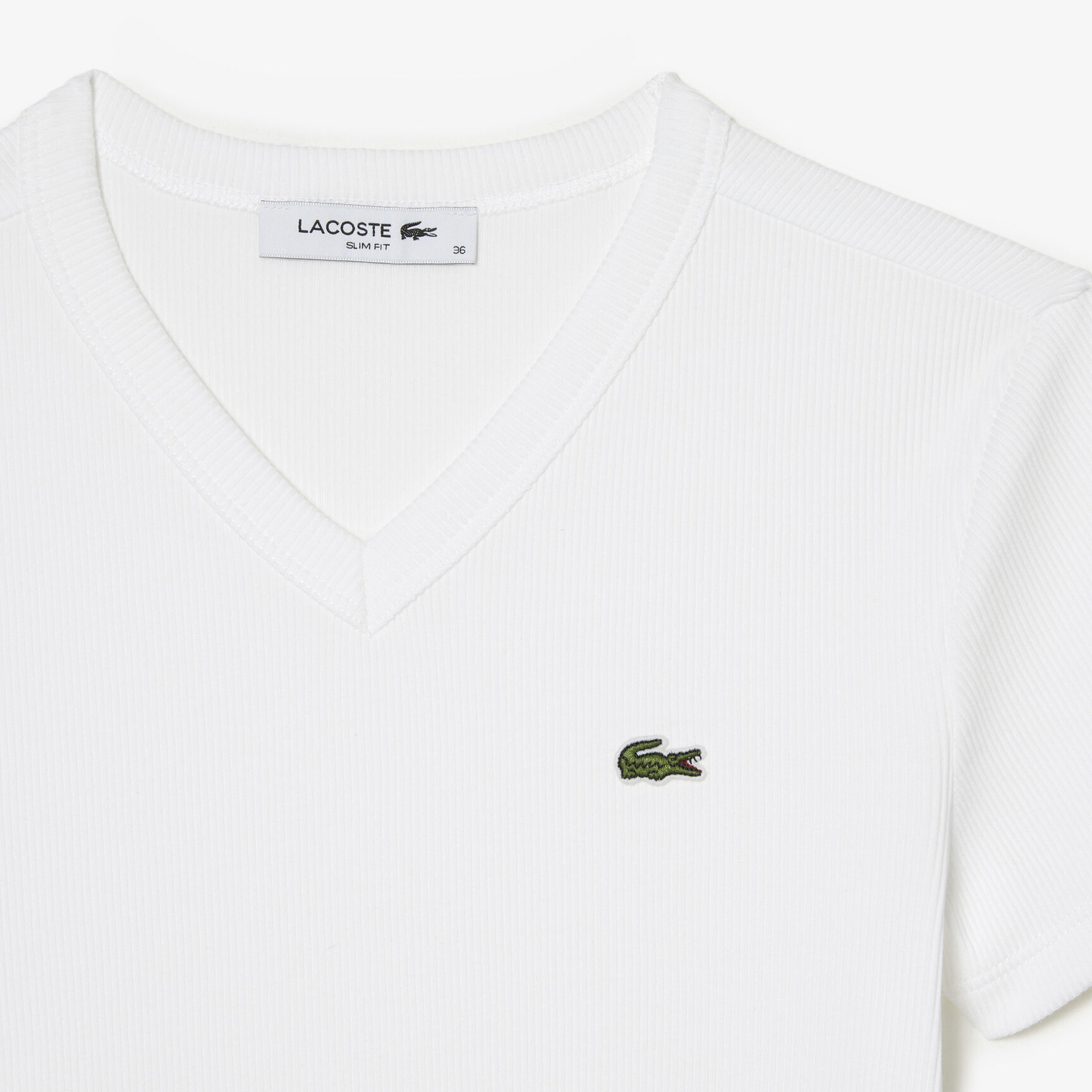 Women's Lacoste Slim Fit Organic Cotton V-neck T-shirt Women's Lacoste Slim Fit Organic Cotton V-neck T-shirt