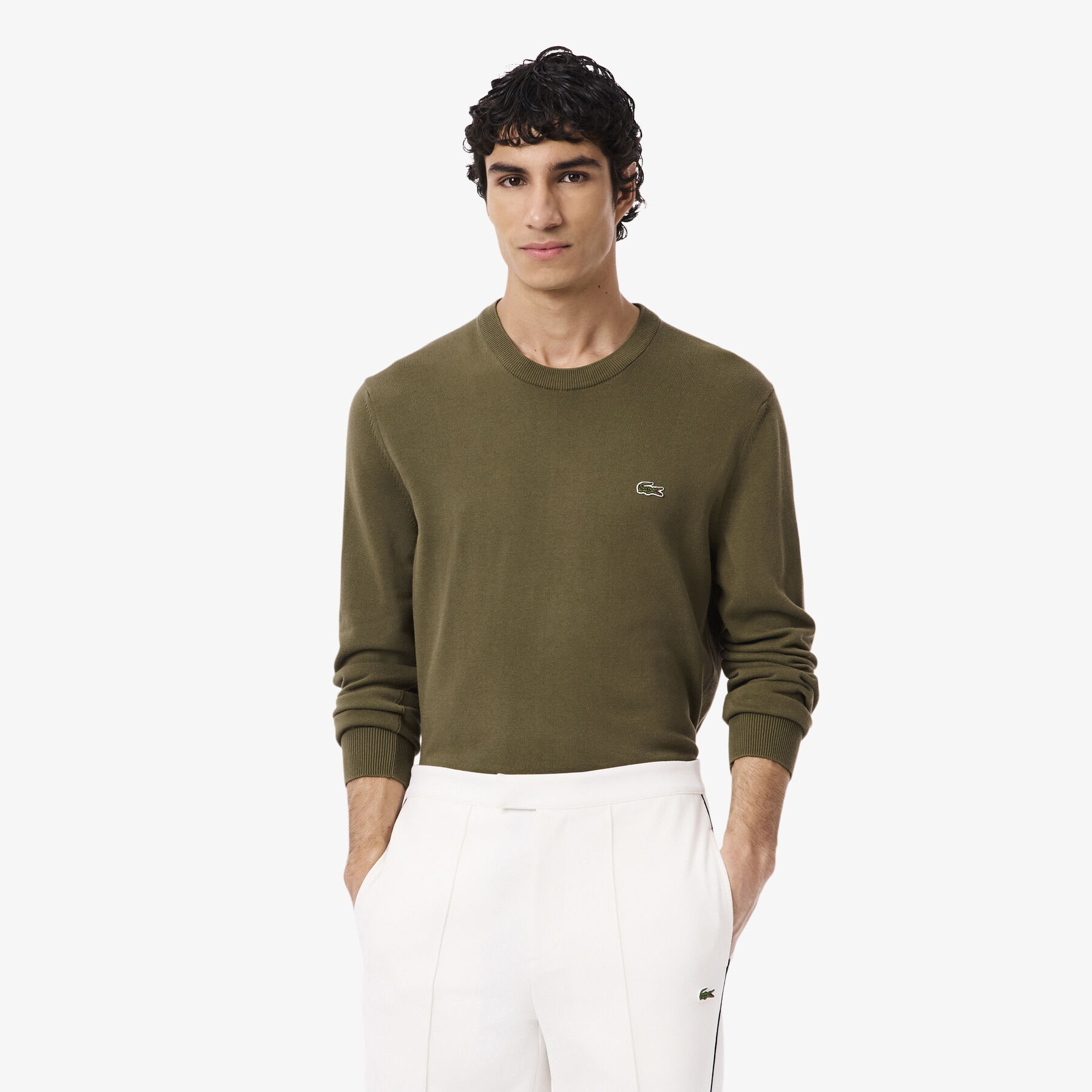 Monochrome Crew Neck Cotton Sweater - AH1985-00-E9F