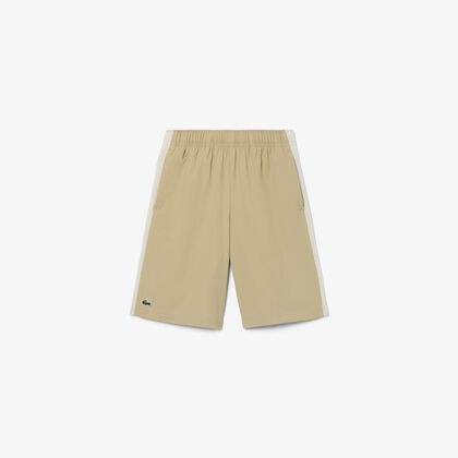 Mesh Panel Taffeta Shorts