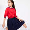 Girls' Contrast Waistband Pleated Knit Skirt lacoste girls contrast waistband pleated knit skirt