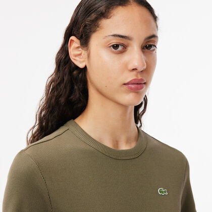 Slim Fit Ribbed Cotton T-shirt