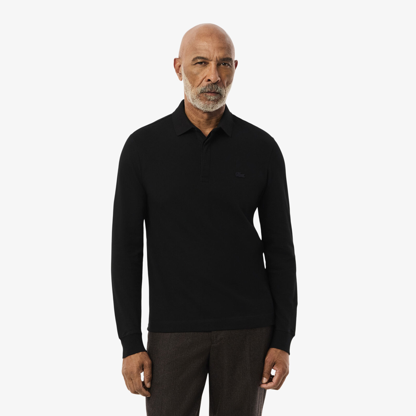 قميص بولو بيكيه باريسي بقصة عادية Smart Paris long sleeve stretch cotton Polo Shirt - PH2481-00-031