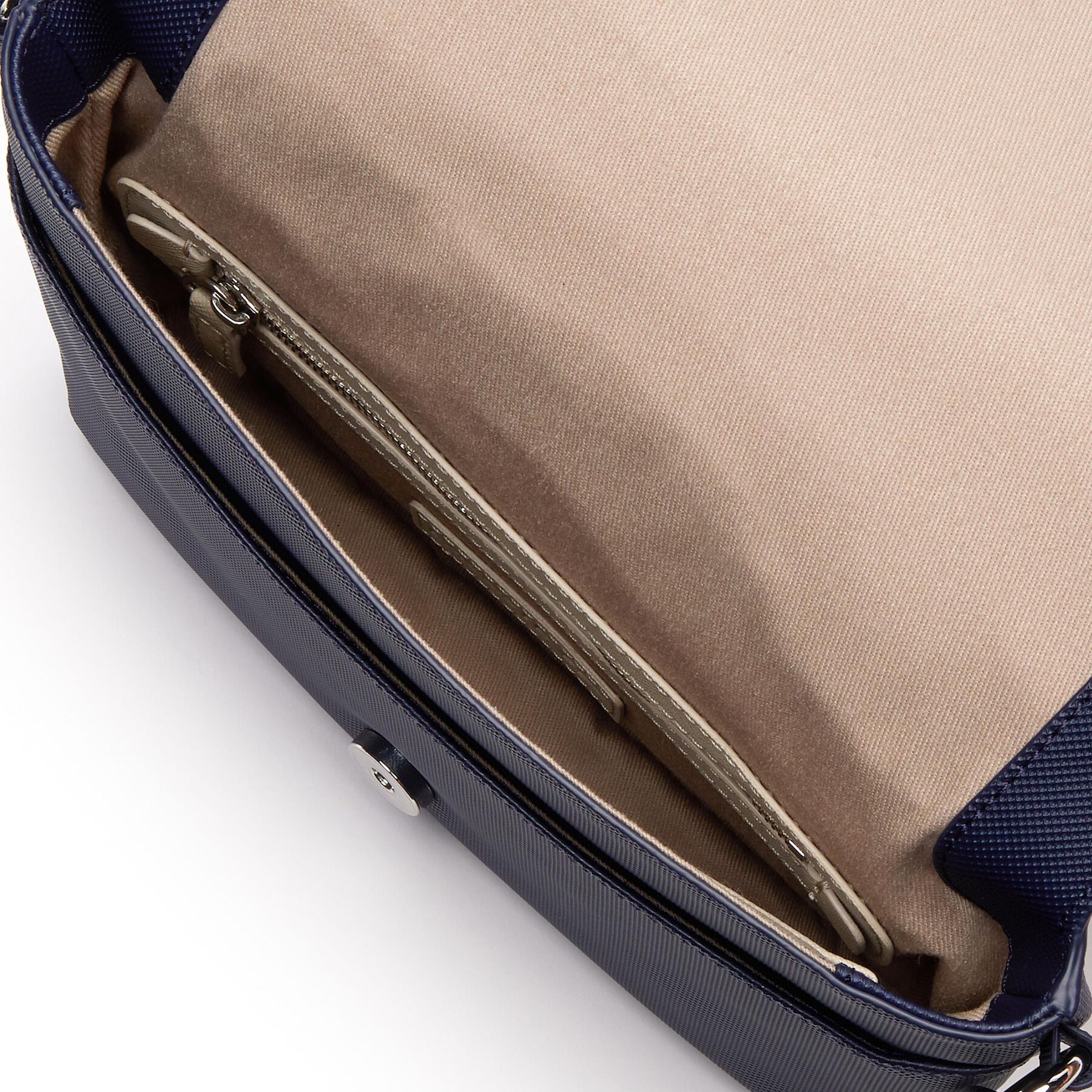 Women's Daily Classic Coated Piqué Canvas Flap Shoulder Bag lacoste women s daily classic coated piqu canvas flap shoulder bag