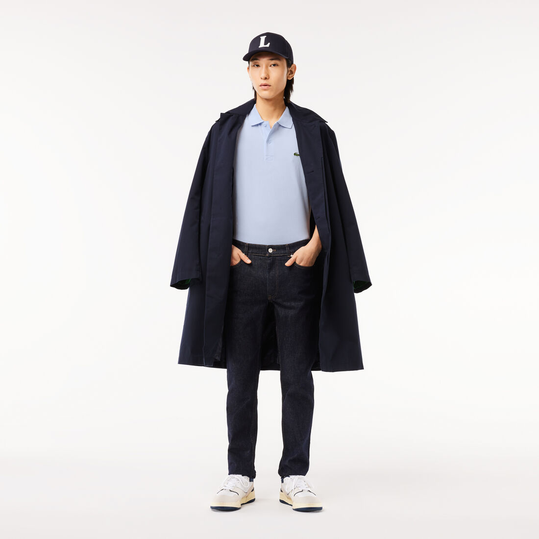 تيشيرت بولو لاكوست قطن عضوي مطاطي بقصة عادية للرجال Regular Fit Polyester Cotton Polo Shirt - DH0783-00-J2G