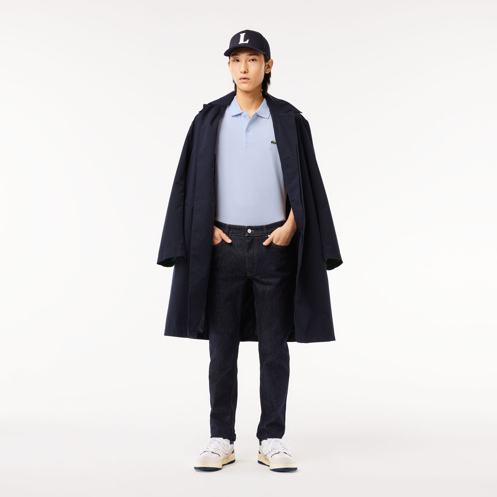 تيشيرت بولو لاكوست قطن عضوي مطاطي بقصة عادية للرجال Regular Fit Polyester Cotton Polo Shirt - DH0783-00-J2G