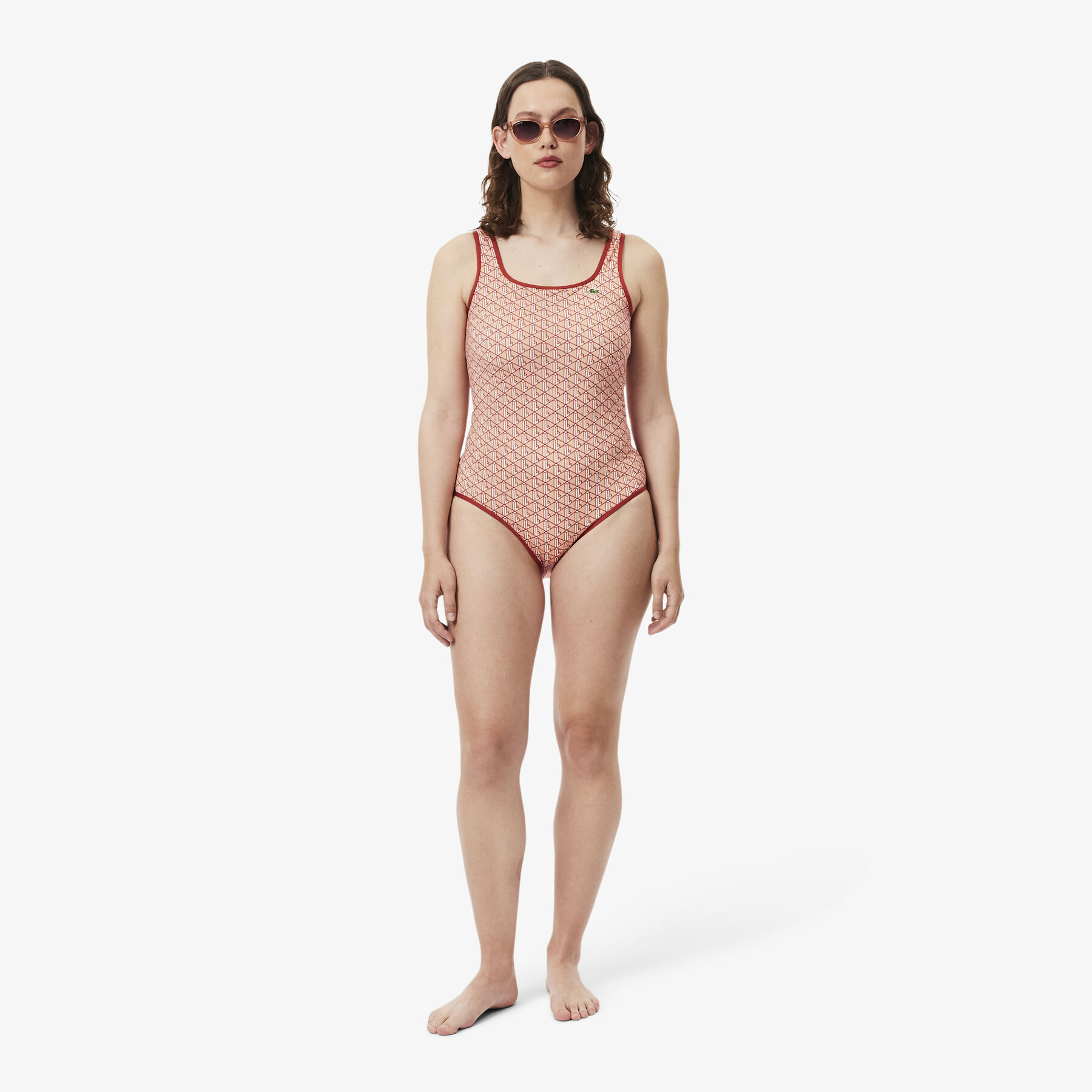 Printed One Piece Swimsuit lacoste printed one piece swimsuit