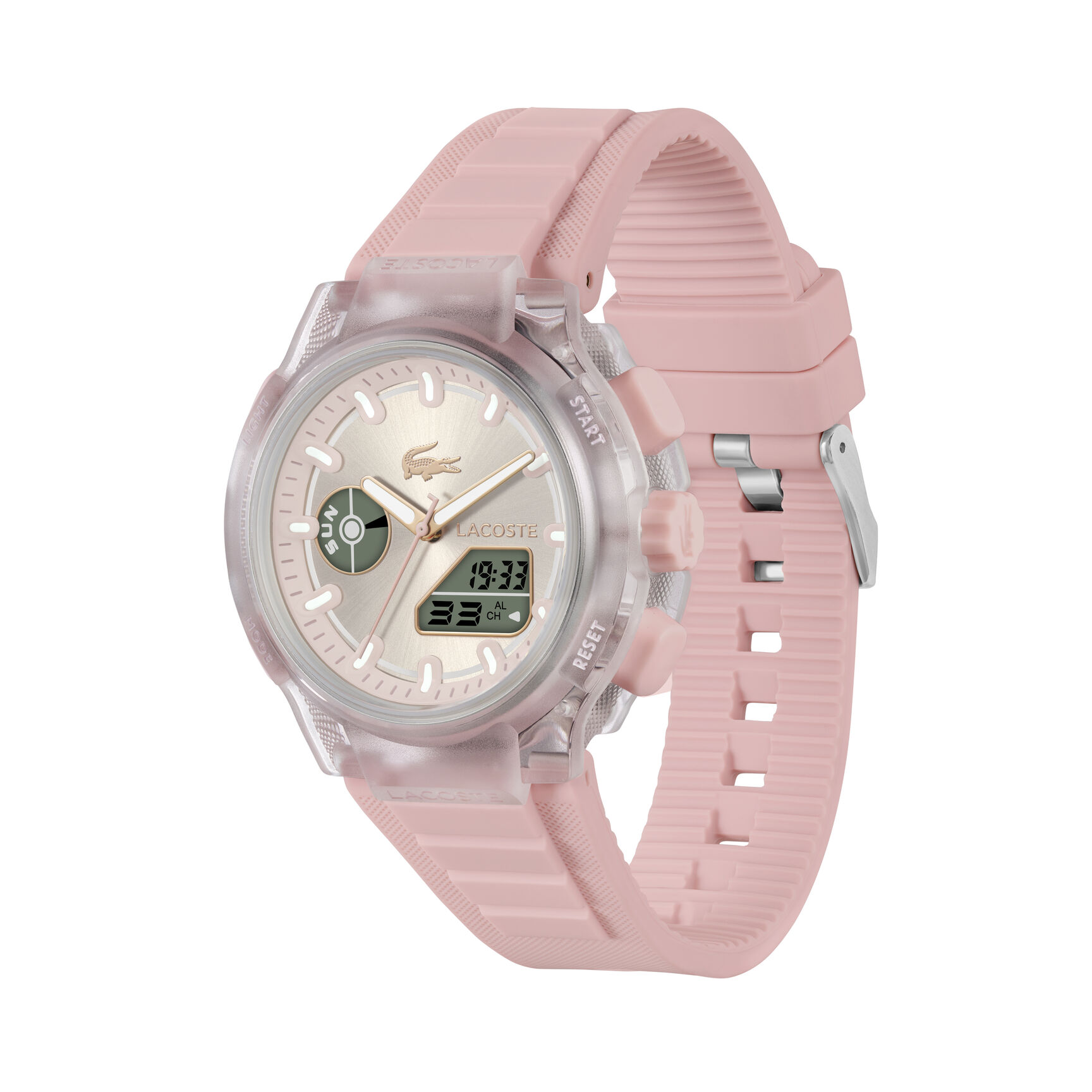 ساعة بسوار سيليكون وردي للسيدات Pink Silicone Strap Women's Watch - 2001494-PINK