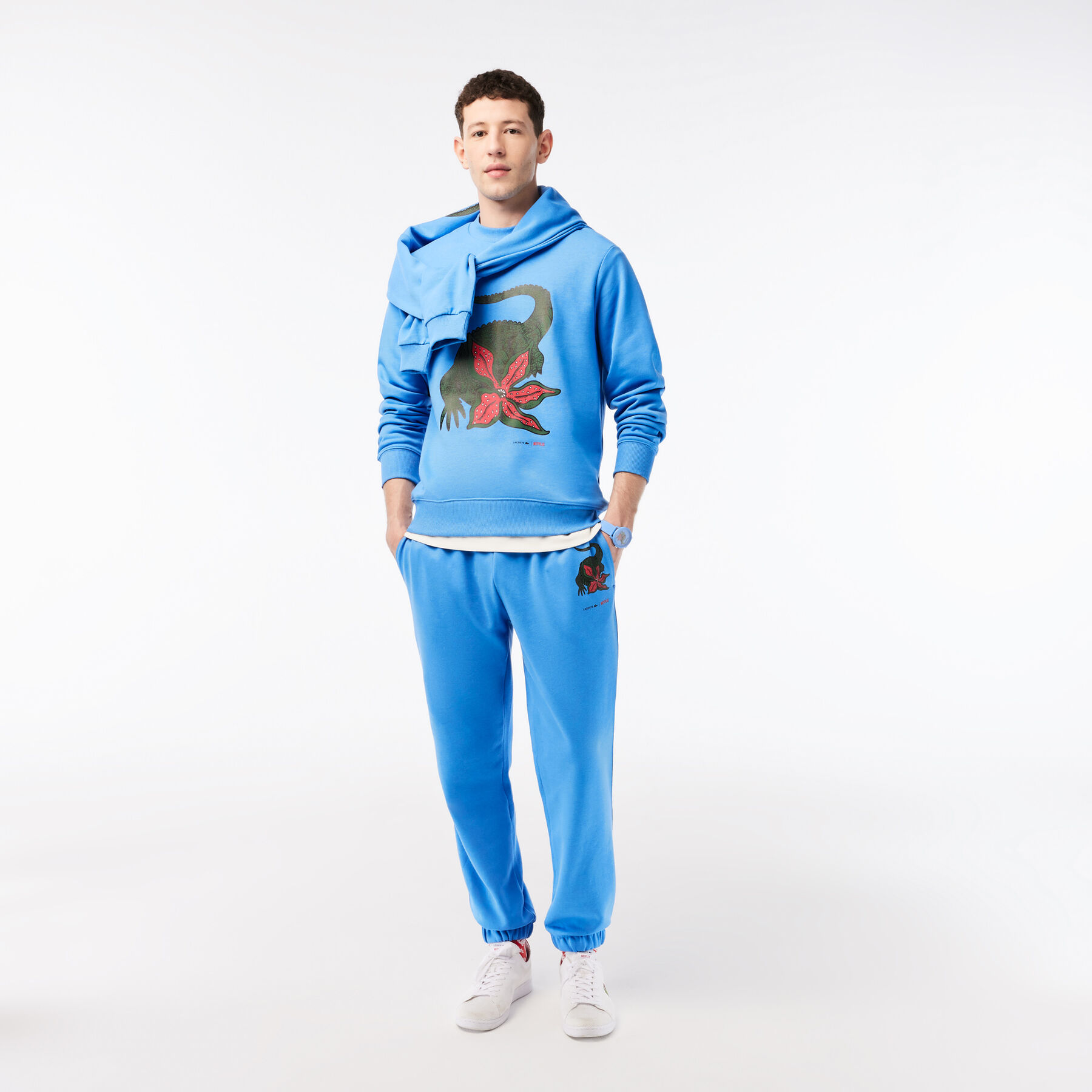 men s lacoste x netflix organic cotton print sweatshirt