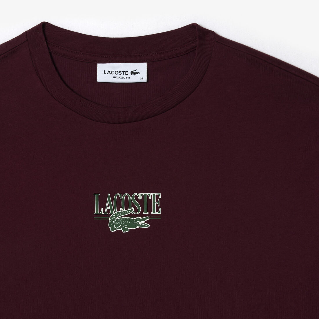 تي شيرت بشعار تمساح بارز الملمس Lacoste Print Cotton Jersey T-shirt - TF0883-00-YUP