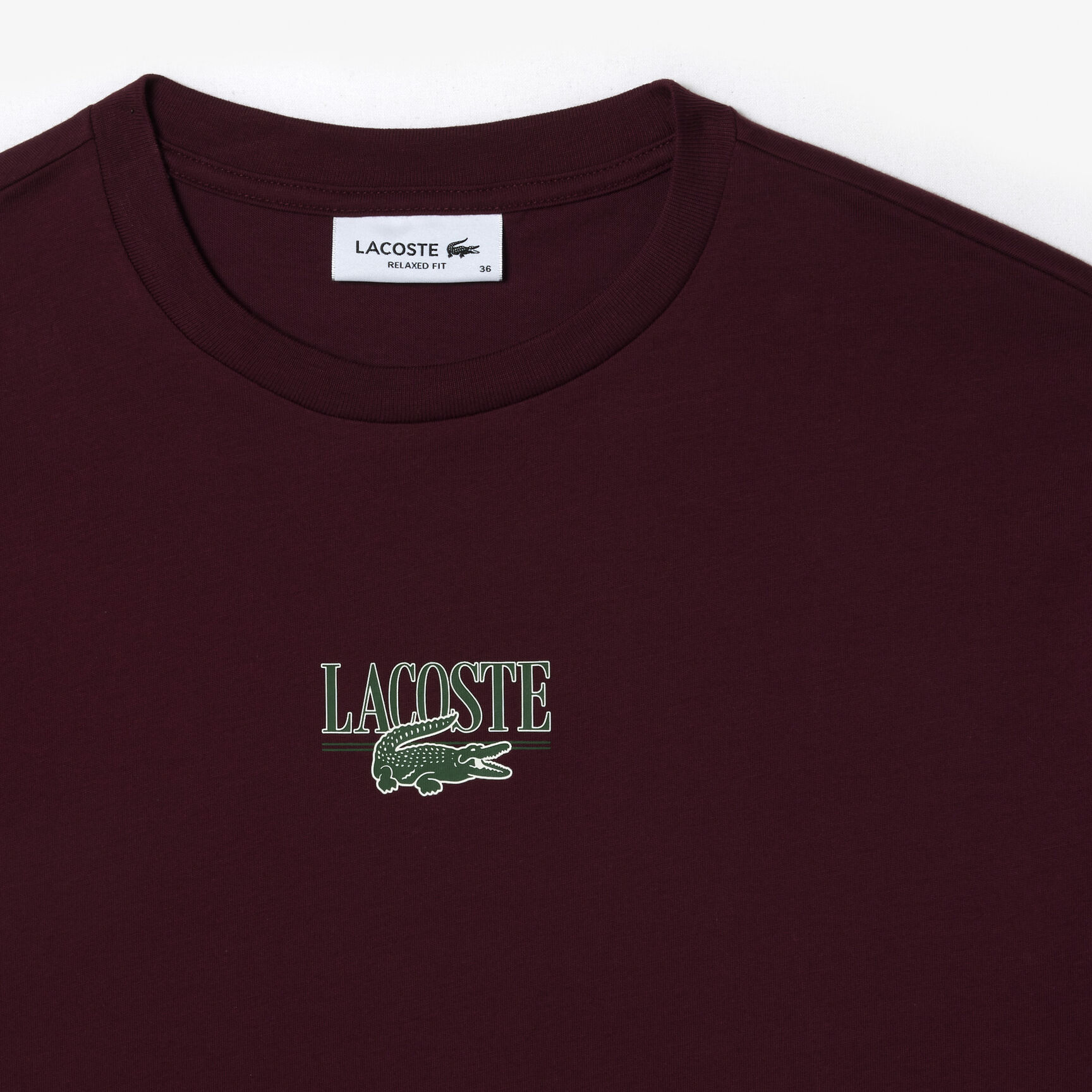 تي شيرت بشعار تمساح بارز الملمس Lacoste Print Cotton Jersey T-shirt - TF0883-00-YUP