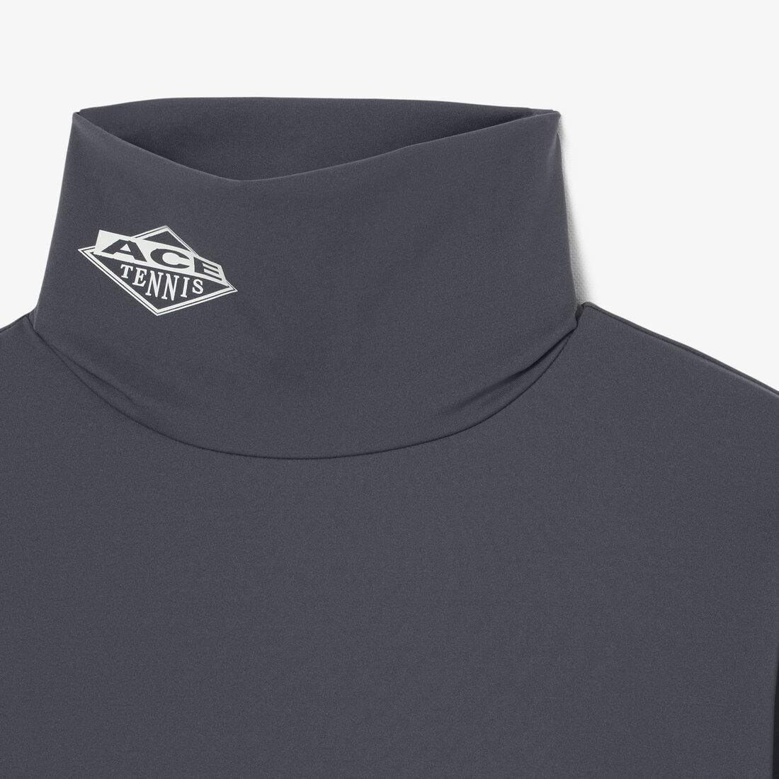 lacoste runway high neck printed stretch t shirt