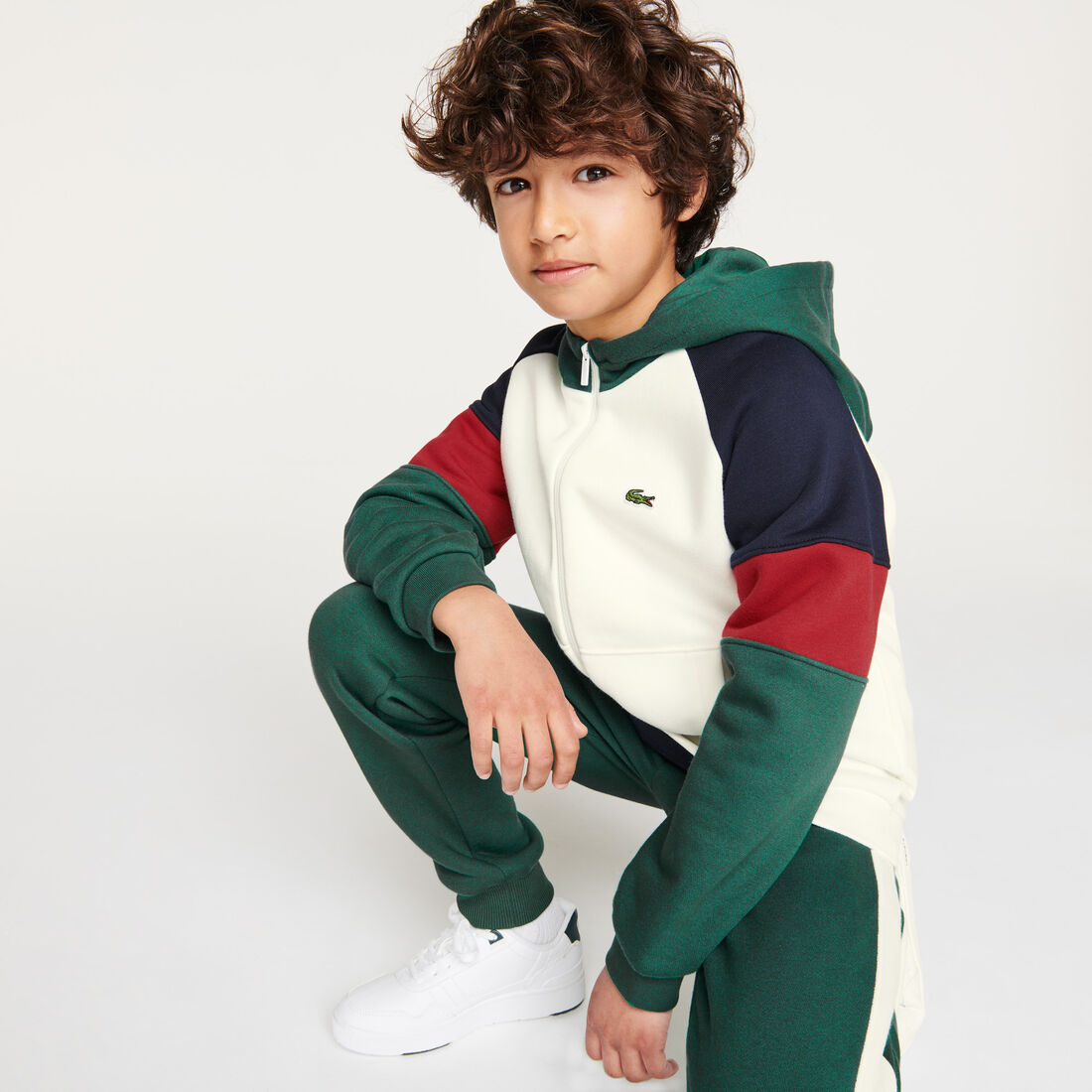 كنزة صوفية بغطاء للرأس وسحاب للأولاد