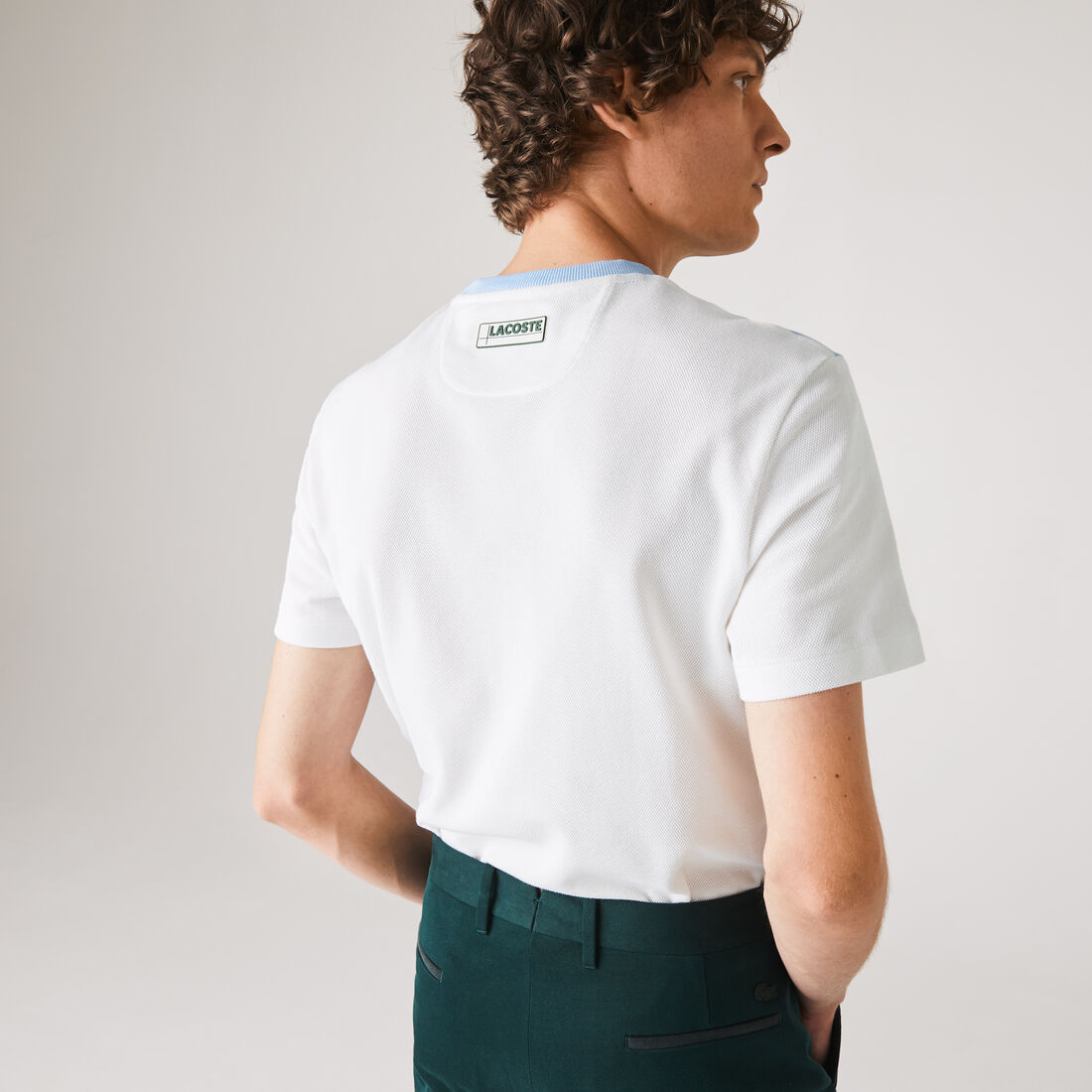 Men's Crew Neck Colourblock Cotton Piqué Blend T-shirt Men's Crew Neck Colourblock Cotton Piqué Blend T-shirt