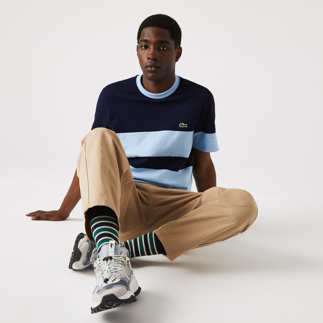 Buy Men's Heritage Crew Neck Colorblock Cotton Pique T-shirt