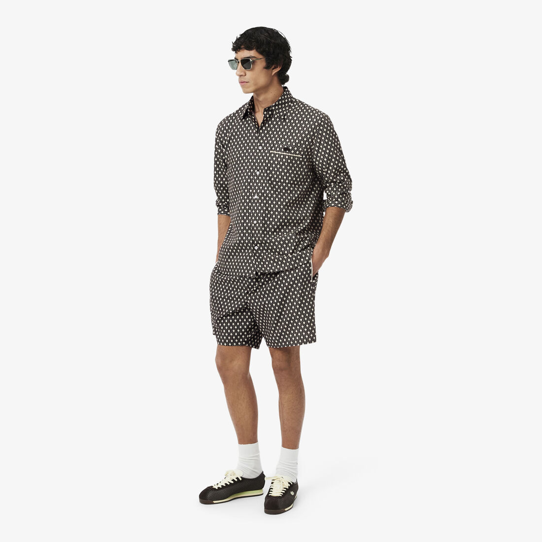 قميص قطني مطبوع بقصة عادية Regular Fit Printed Cotton Shirt - CH0710-00-7FI