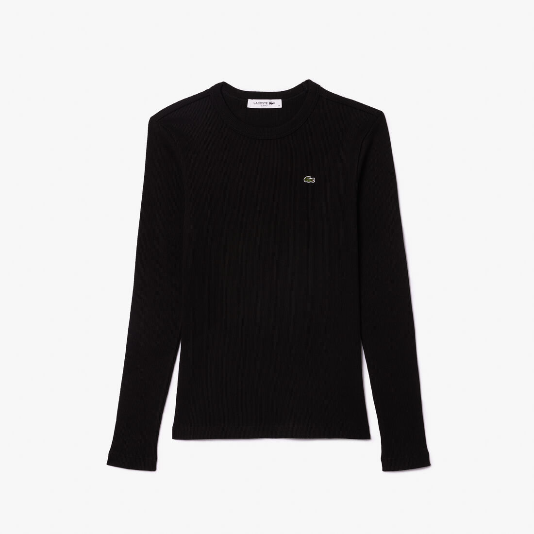 تي شيرت قطن مضلع بأكمام طويلة Long Sleeved Ribbed Cotton T-shirt - TF1692-00-031