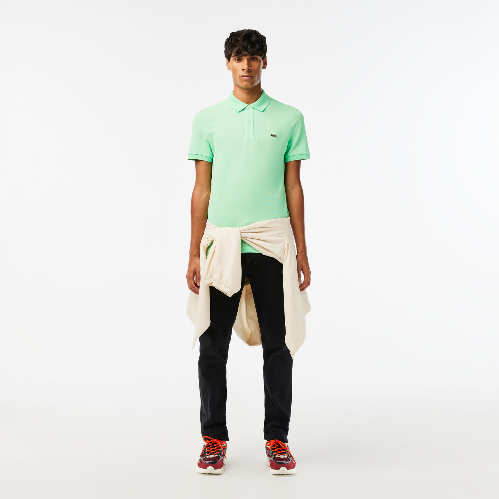 قميص بولو بيكيه بقصة ضيقة L.12.12 Original L.12.12 Slim Fit Petit Pique Cotton Polo Shirt - PH4012-00-0VZ