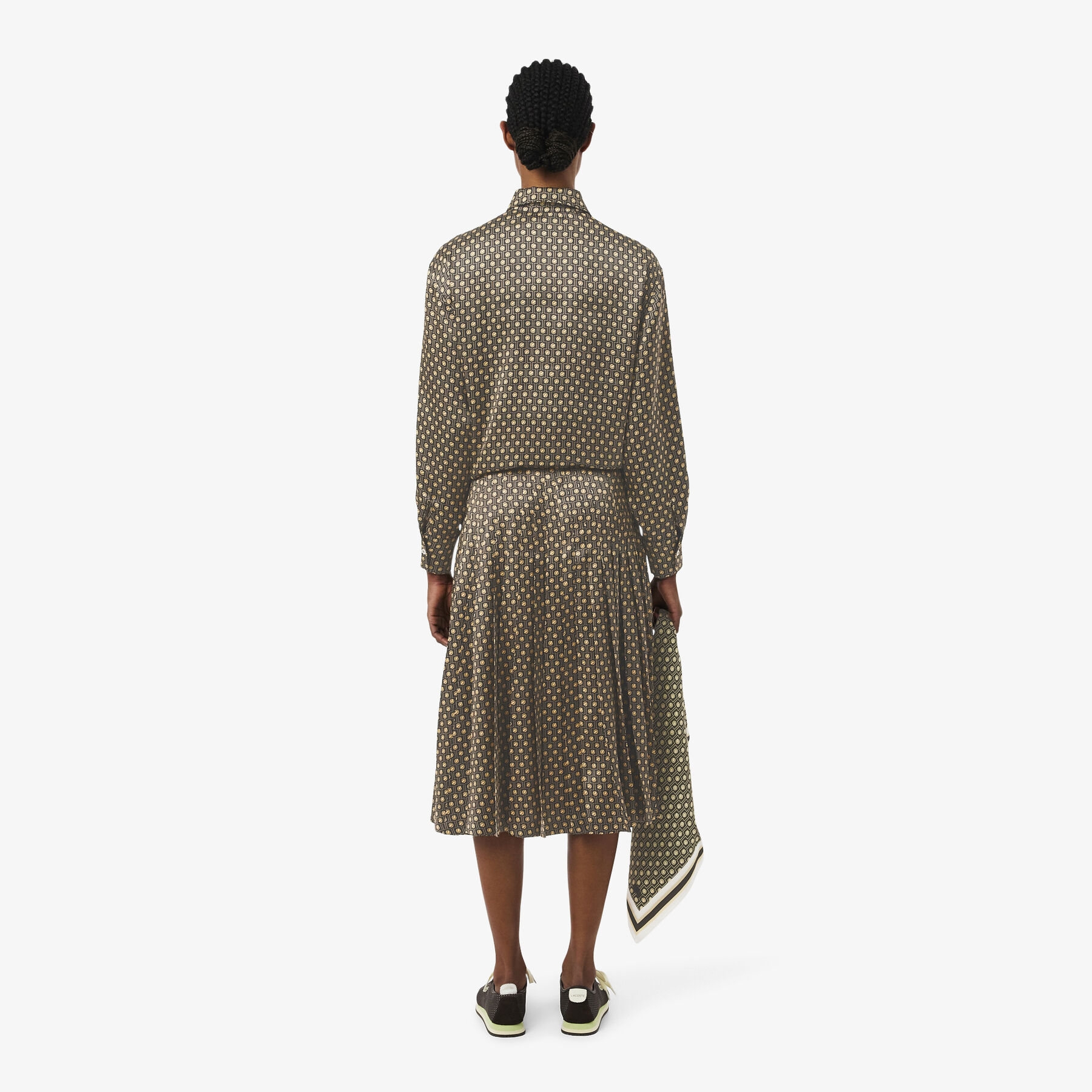 تنورة ميدي مطوية مطبوعة Printed pleated Midi Skirt - JF0253-00-4IZ