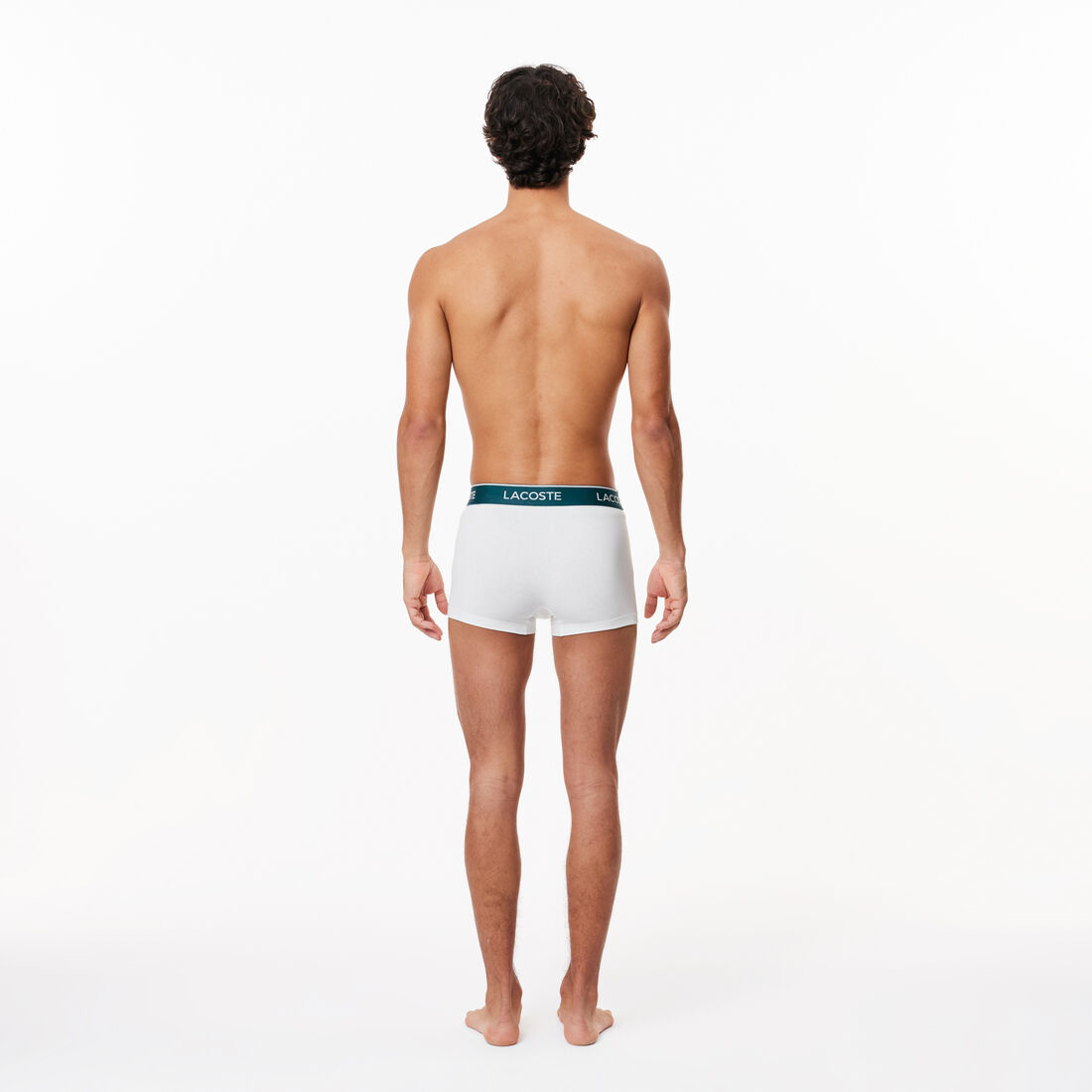 طقم بوكسر لاكوست بطبعة الشعار بألياف دقيقة للرجال، 3 قطع Pack Of 3 Casual Black Trunks - 5H3389-00-001