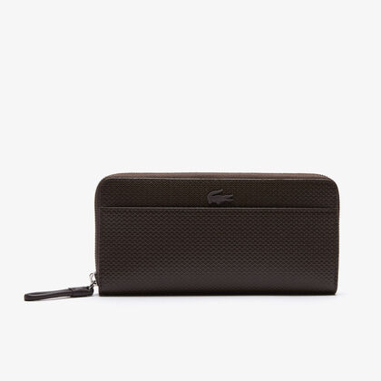 Women's Chantaco Large Zippered Matte Piqué Leather Wallet