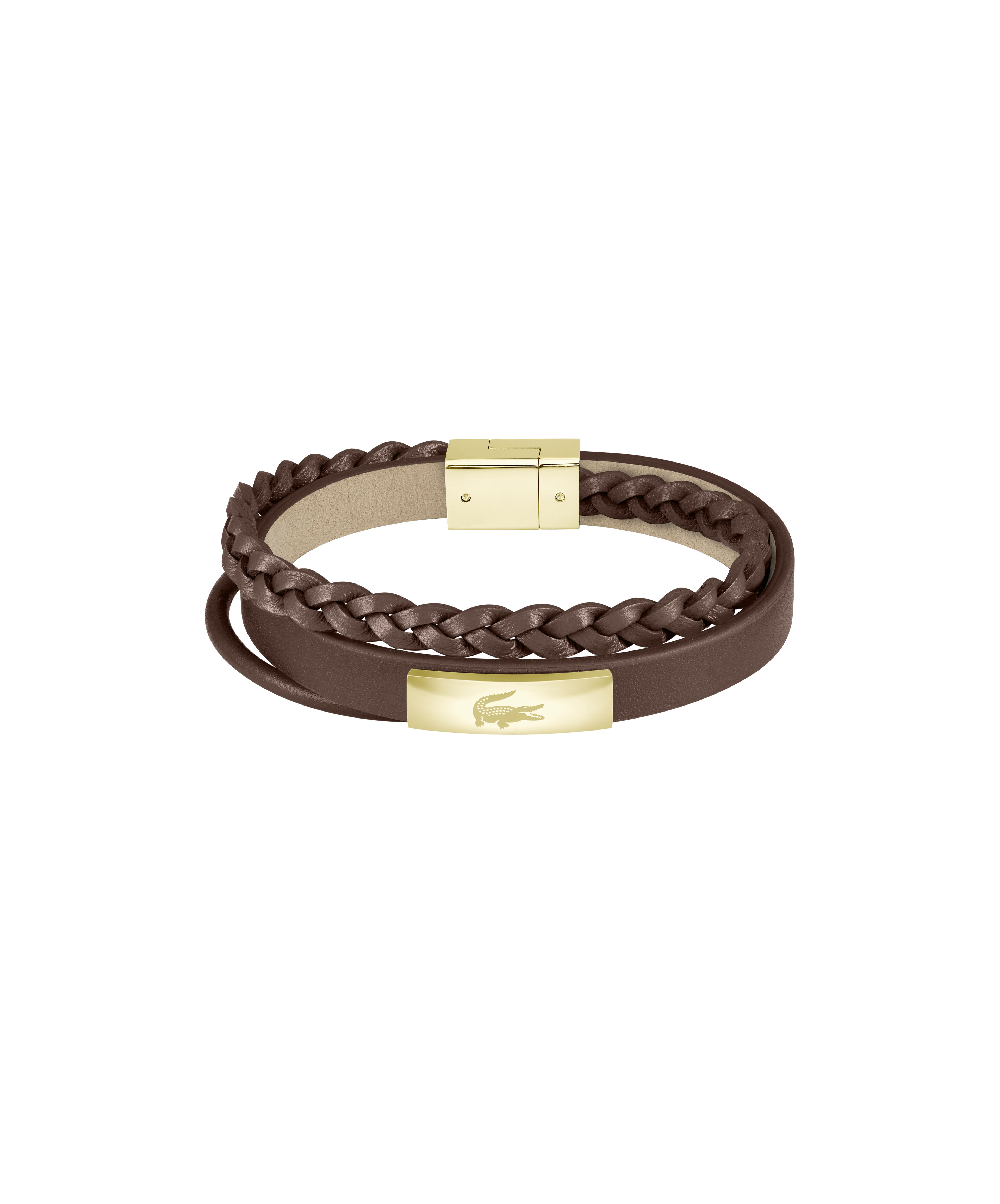 Fusion Leather Bracelet, Brown | LACOSTE UAE