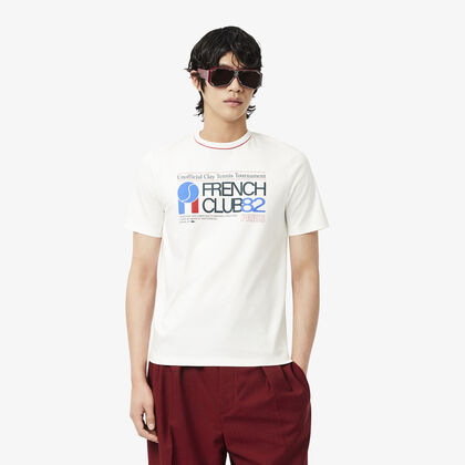 لاكوست runway tennis print t shirt