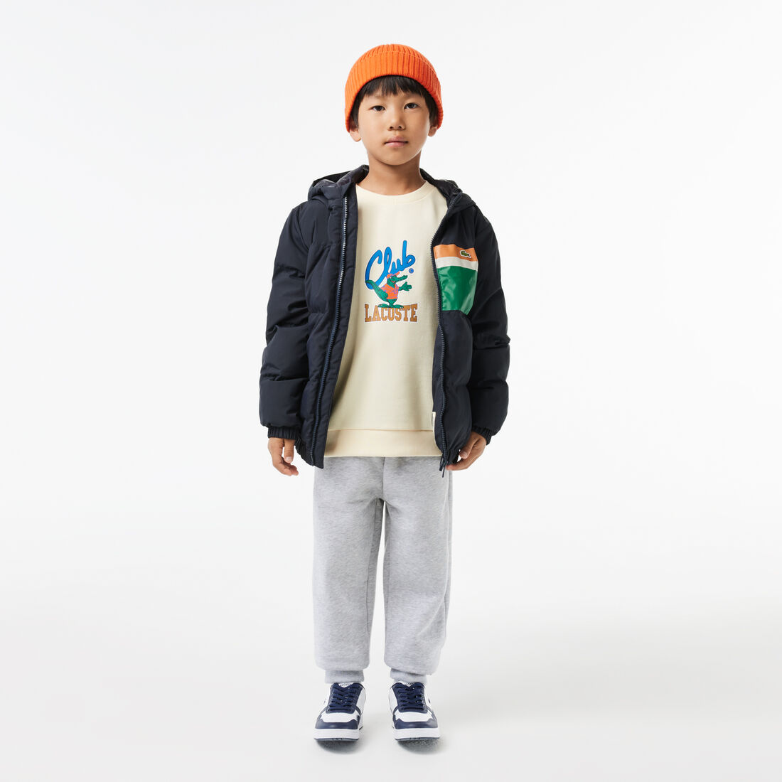 تي شيرت جيرسيه قطن بطبعة الكرة الأرضية Contrast Signature Print Sweatshirt - SJ2455-00-XFJ