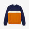 lacoste men s crew neck lettering colourblock piqu  sweatshirt