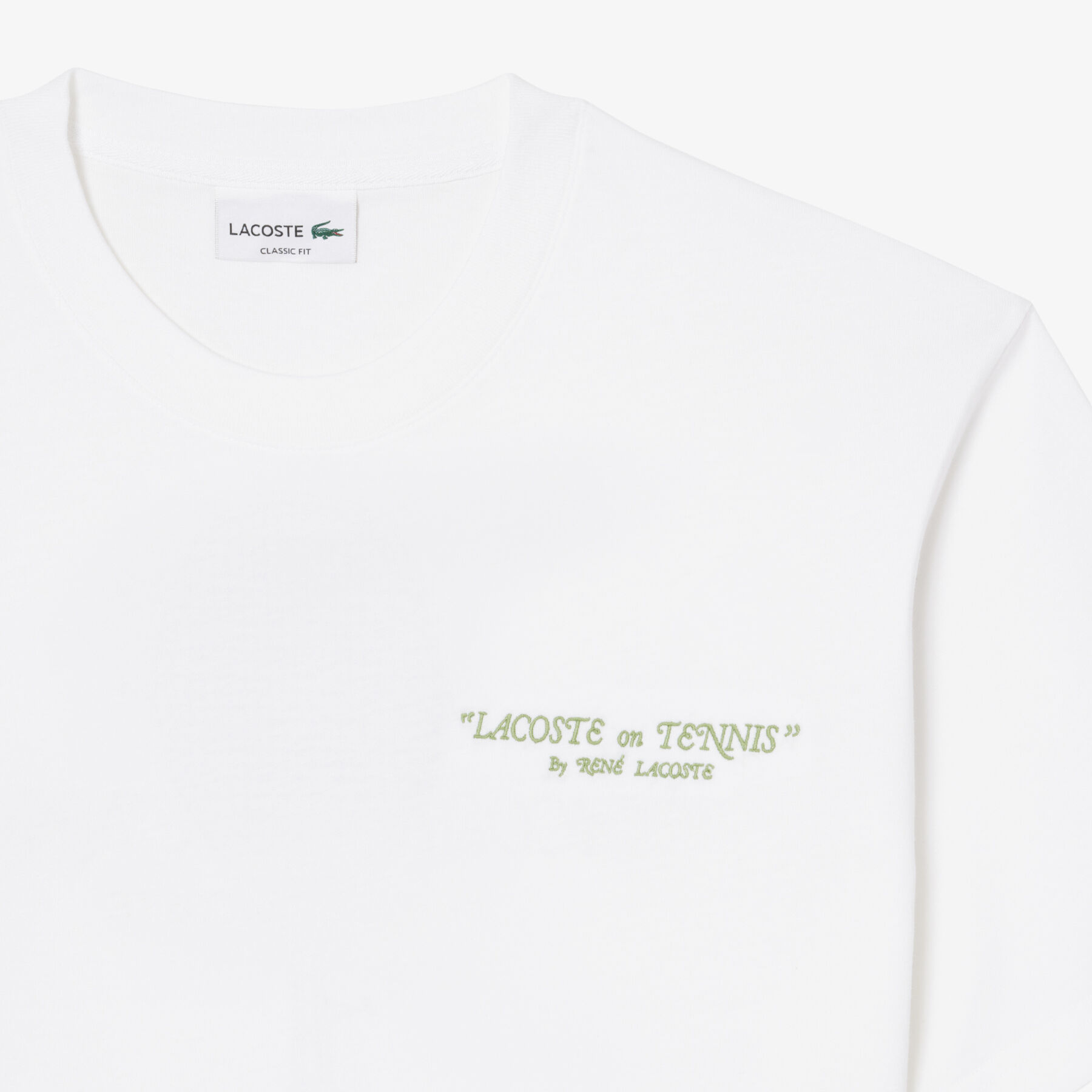 lacoste embroidered cotton t shirt