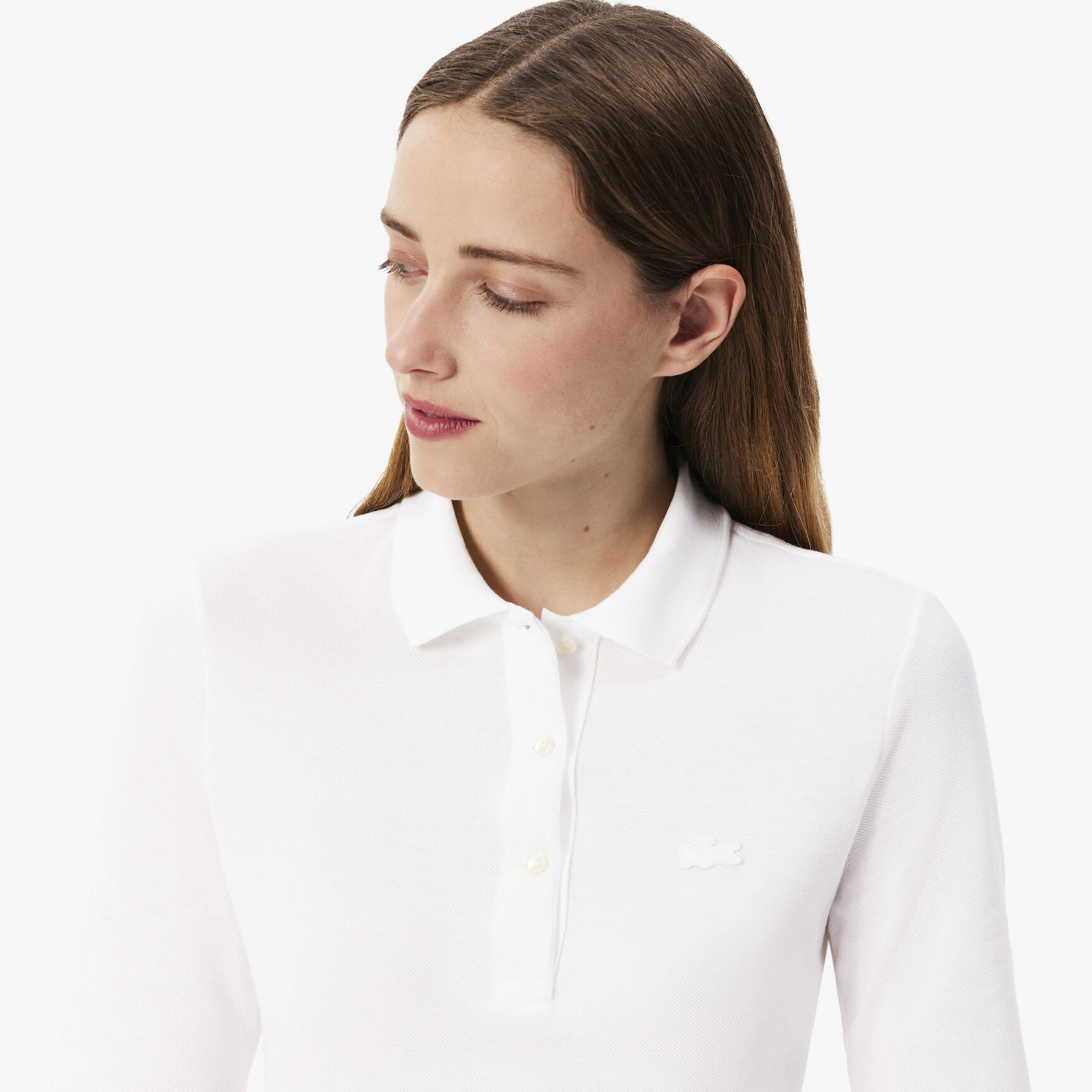 تي شيرت بولو بيكيه قطن ذو وجهين فضفاض Women's Lacoste Slim Fit Supple Cotton Polo Shirt - PF0503-00-001