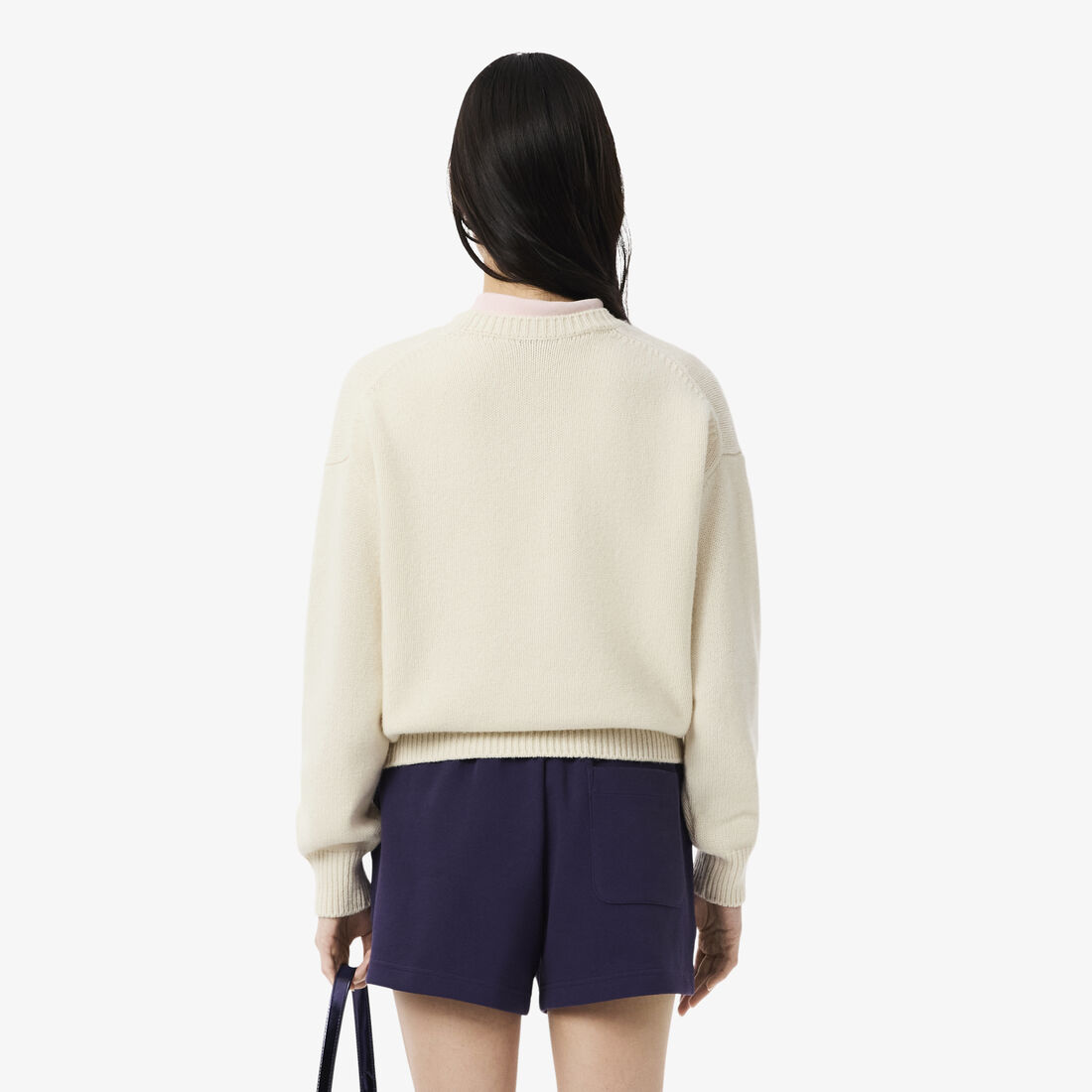 سترة صوفية إنتارسيا ممشطة بشعار الماركة Intarsia Branded Carded Wool Sweater - AF6832-00-XFJ