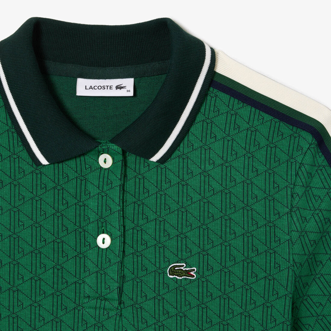 معطف ترنش لاكوست بقصّة فضفاضة للنساء Slim Fit Lacoste Monogram Jacquard Dress - EF1676-00-QIJ