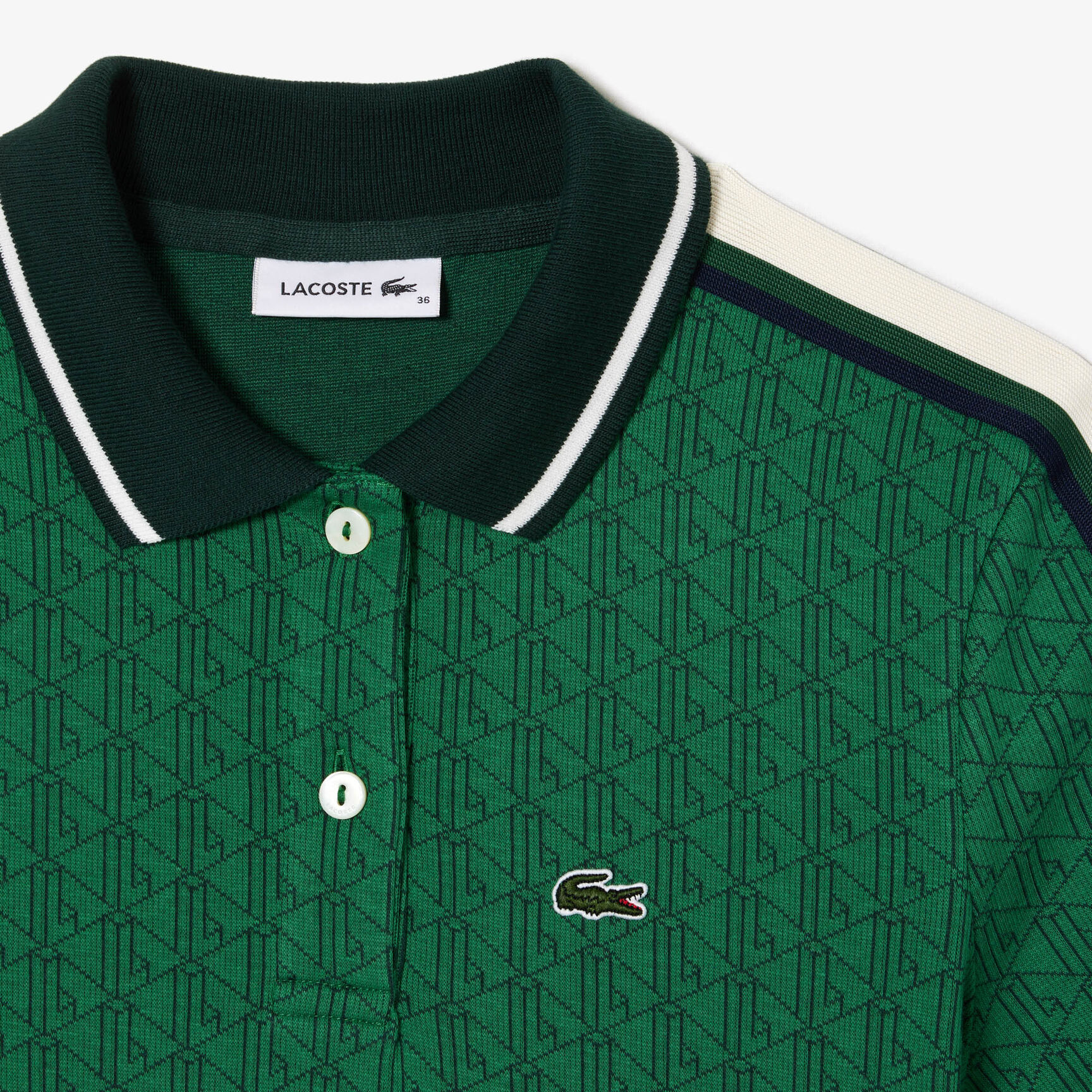 معطف ترنش لاكوست بقصّة فضفاضة للنساء Slim Fit Lacoste Monogram Jacquard Dress - EF1676-00-QIJ