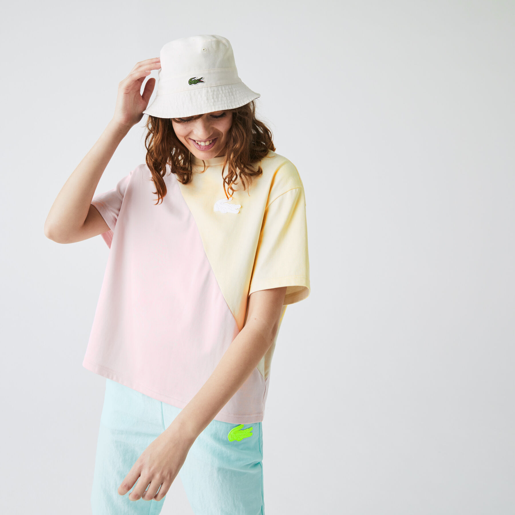 Women’s Lacoste LIVE Loose Bicolour Cotton T-shirt women s lacoste live loose bicolour cotton t shirt