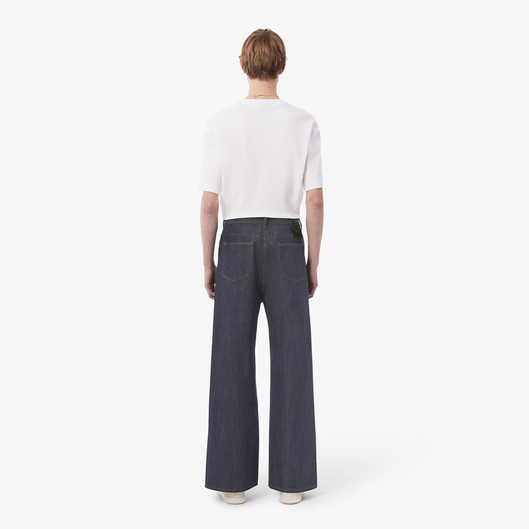 lacoste runway wide fit selvedge jeans