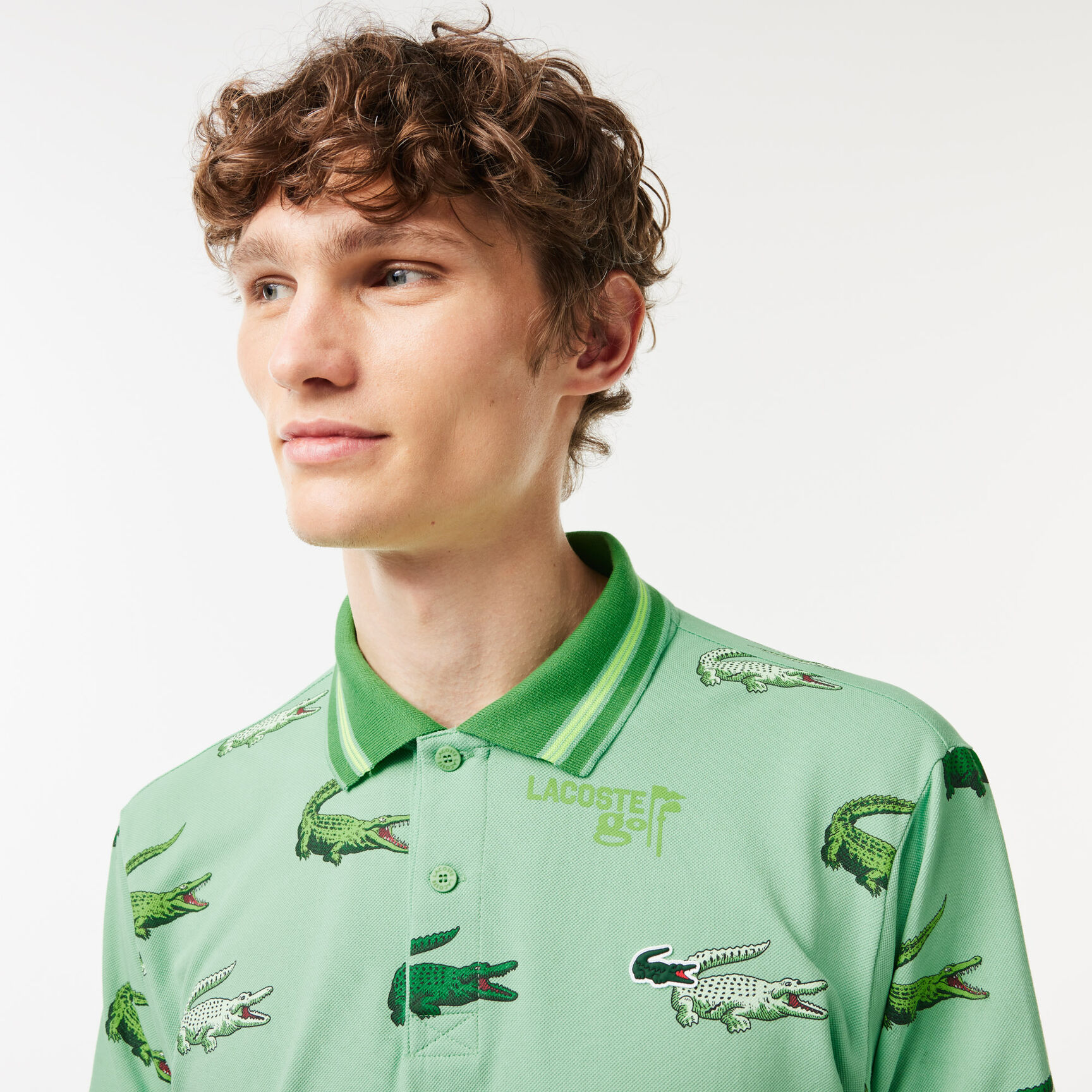 Men&rsquo;s Lacoste Golf Crocodile Print Polo Shirt - DH5181-00-BT2
