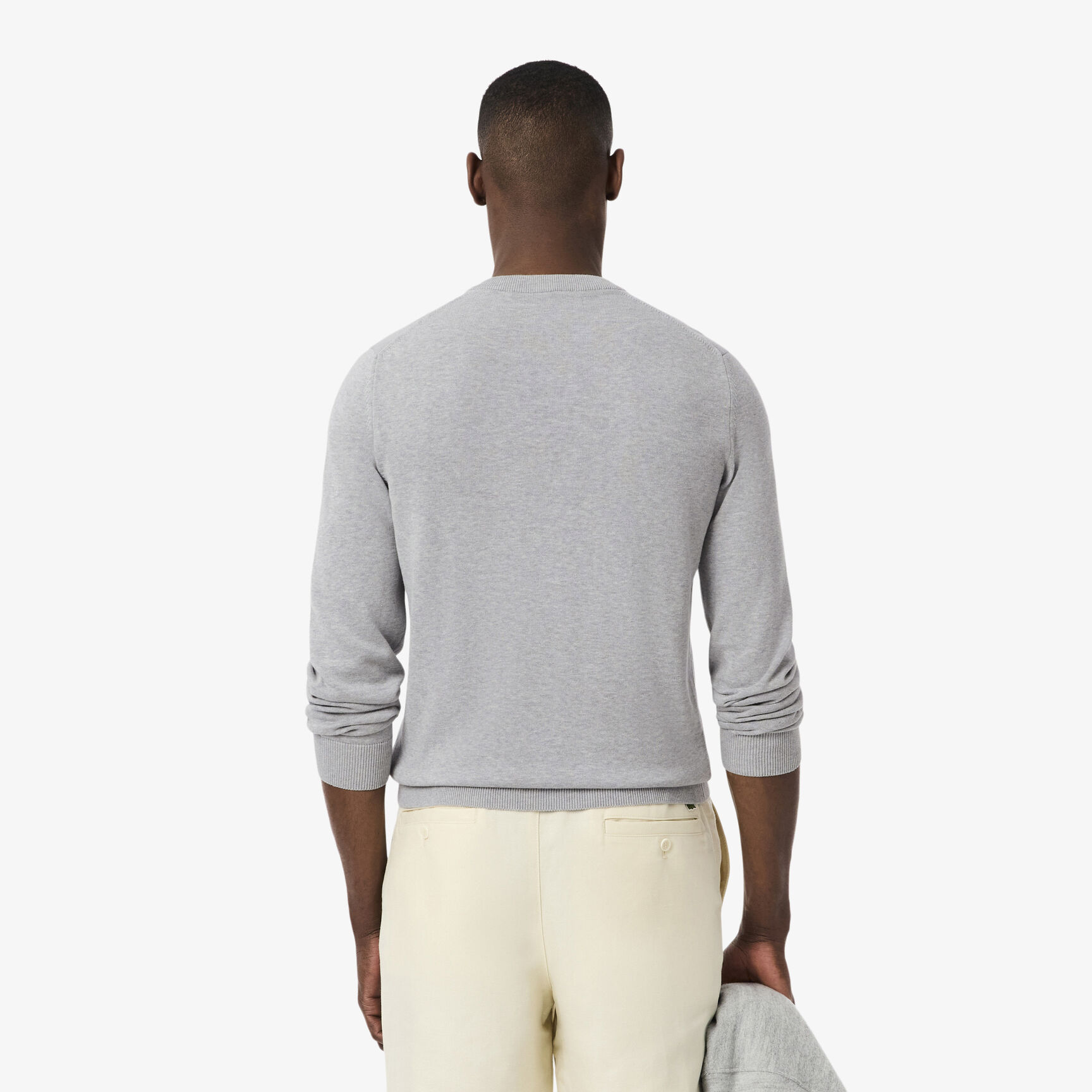 Monochrome Cotton V-neck Sweater Men's V-neck Organic Cotton Sweater - AH1951-00-CCA