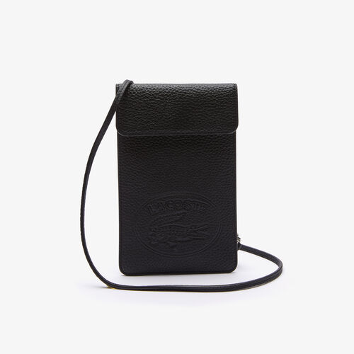 Women's Croco Crew Flap Grained Leather Smartphone Pouch