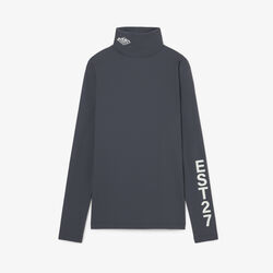 lacoste runway high neck printed stretch t shirt