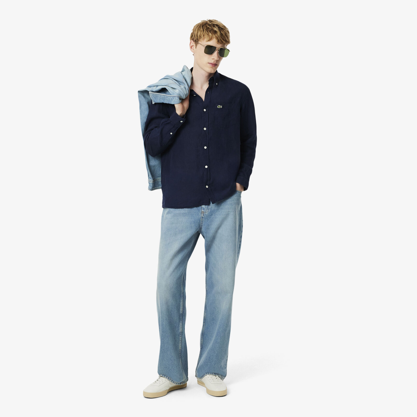 قميص كتان بقصّة عادية Men's Lacoste Linen Shirt - CH5692-00-166