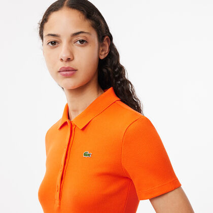 تيشيرت بولو L.12.d بقصة ضيقة من القطن المضلع