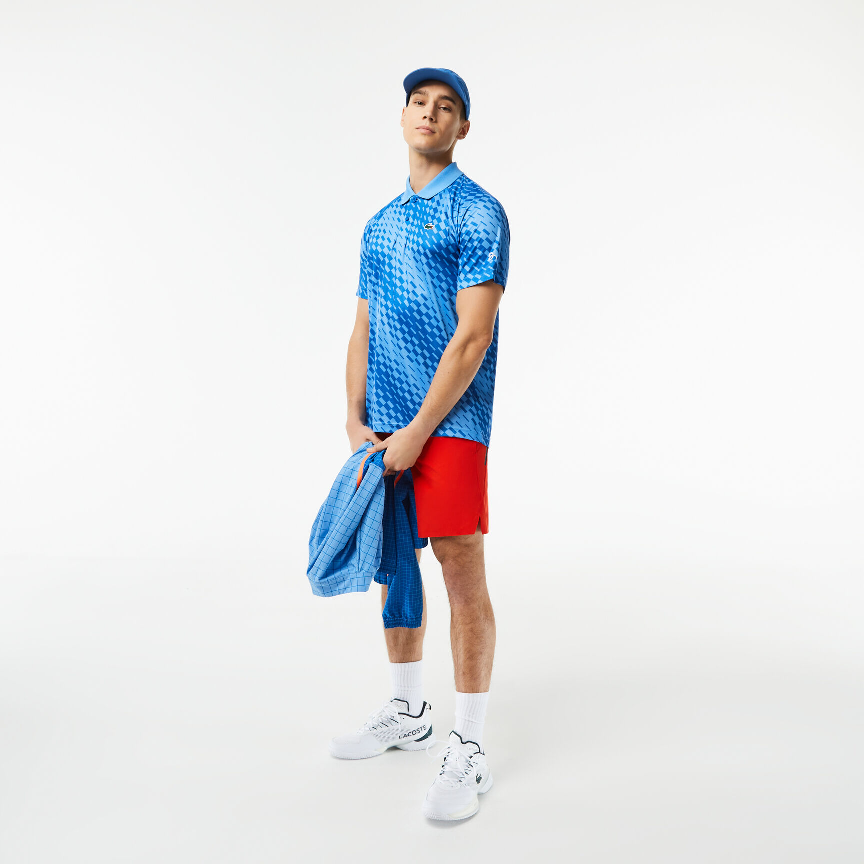 تيشيرت بولو مزين بنقشة للرجال مجموعة Lacoste Tennis x Novak Djokovic