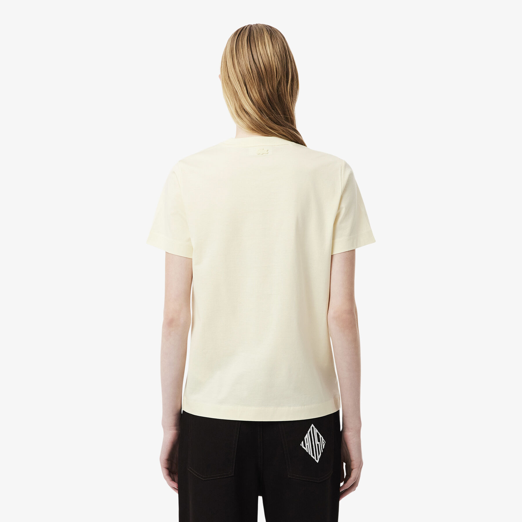 lacoste badge cotton t shirt